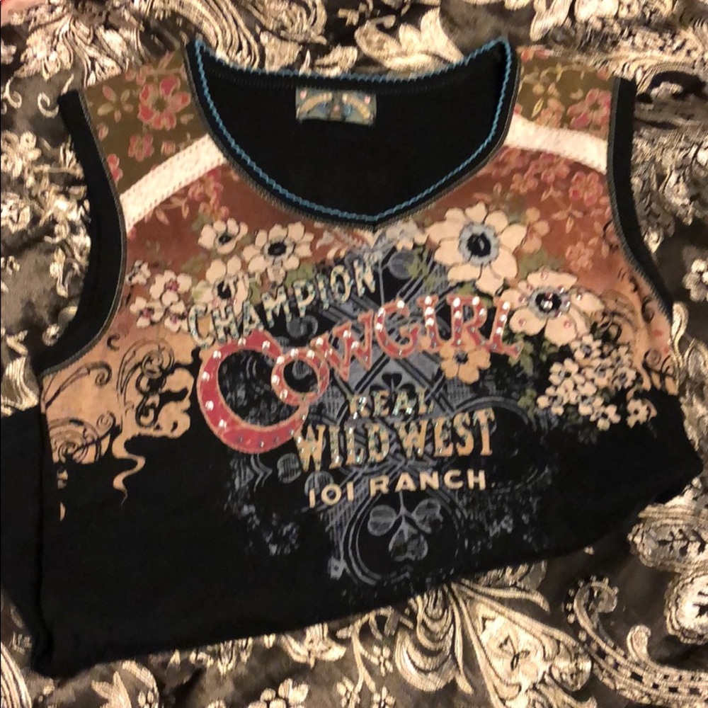 Warm sleeveless western tank